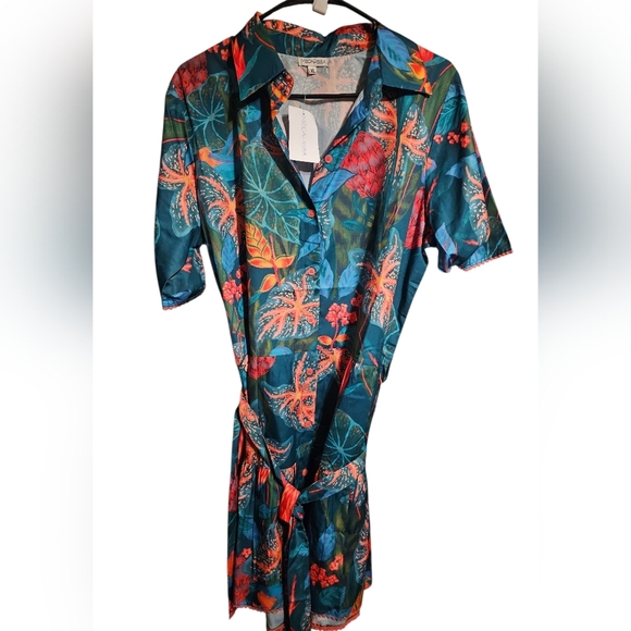 Modaposa NWT Tropical Print Mini Dress - Picture 2 of 2